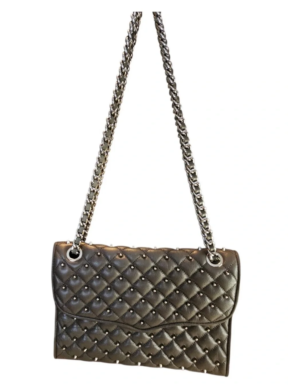Rebecca Minkoff Quilted Studded Chain-Handle Shoulder Bag - Black